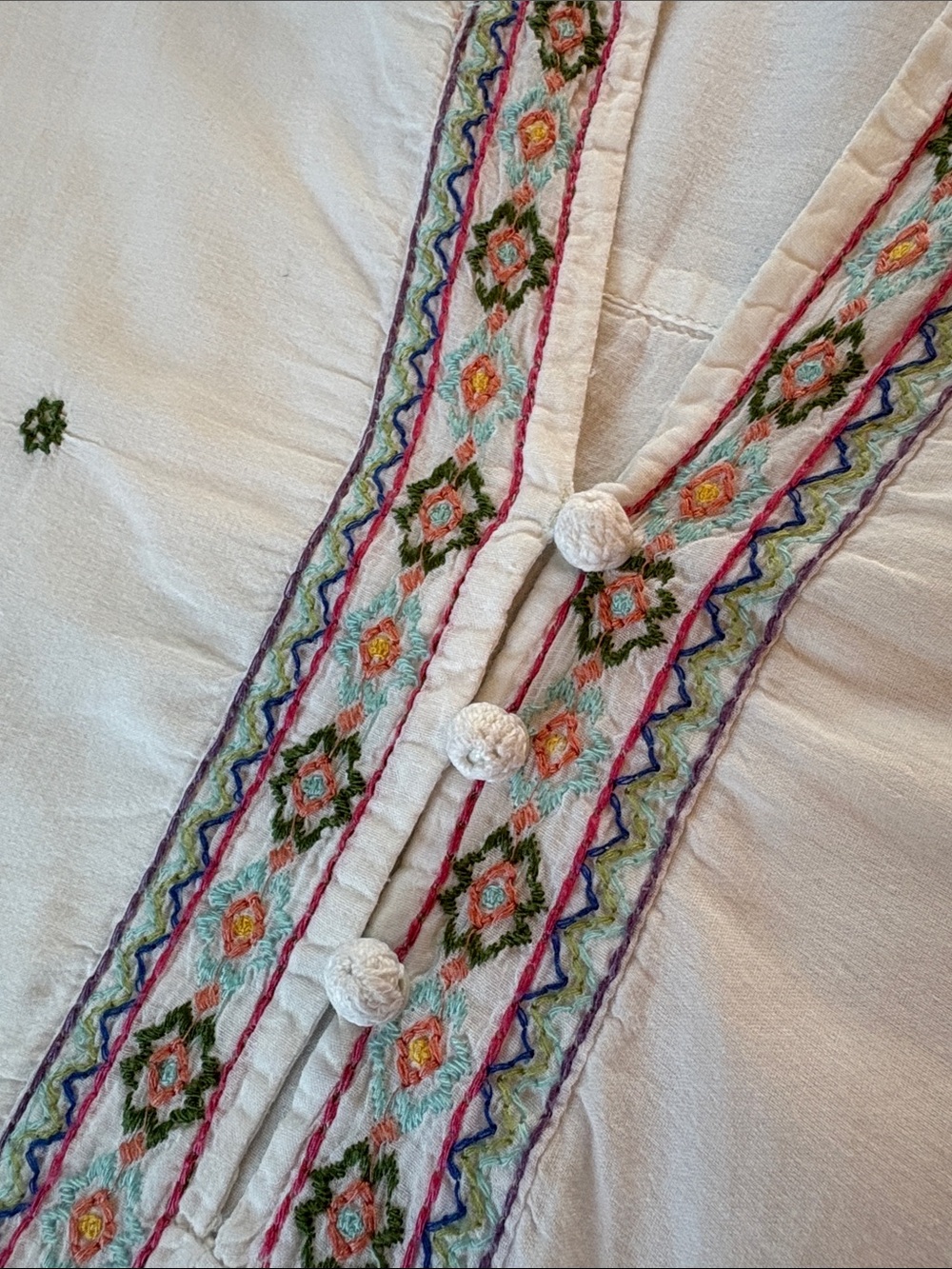 Zara sz XS white cotton maxi tiered maxi dress with embroidery - Picture 9 of 9